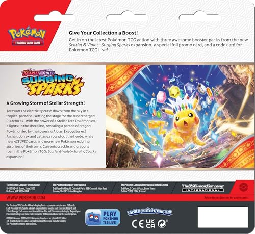 Pokémon TCG Scarlet & Violet 8 Surging Sparks Three Booster Blister - 2