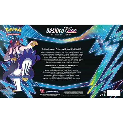 Pokemon Rapid Strike Urshifu VMAX Premium Collection Box - 8 Packs, Promos - 2