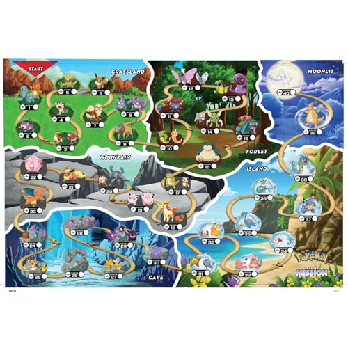 Pokemon Trainer Mission - Electronic Detector Will Guide You On 40 Missions, Voice & Light Instructions, Collect 65 Pokemon, Trainer Map, Kids 5+ Brown Box Packaging - 6