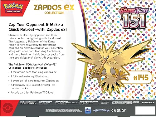 Pokemon TCG Scarlet & Violet 3.5 Pokemon 151 Zapdos Ex Box - 3