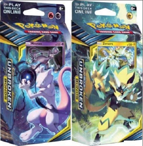 Pokemon Sun & Moon Unbroken Bonds Theme Decks Mewtwo & ZERAORA - 2