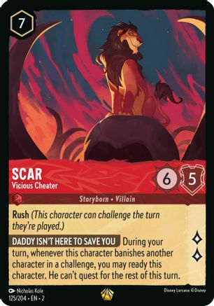 Scar - Vicious Cheater (125/204) - Rise of the Floodborn - Lorcana - Single Cards