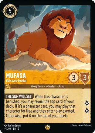 Mufasa - Betrayed Leader (14/204) - Rise of the Floodborn - Lorcana - Single Cards