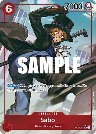 Sabo (007) (Alternate Art) [OP05-007] One Piece - Awakening of the New Era - Single Cards