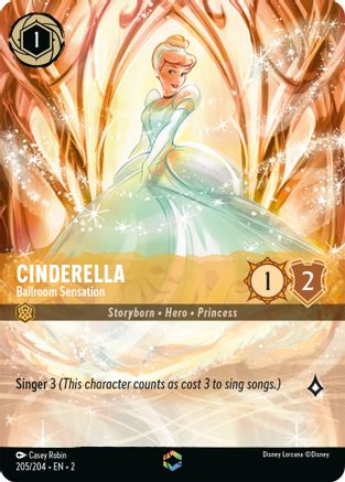 Cinderella - Ballroom Sensation (Enchanted) (205/204) - Rise of the Floodborn Holofoil - Lorcana - Single Cards