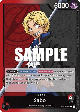 Sabo (001) [OP05-001] One Piece - Awakening of the New Era - Single Cards
