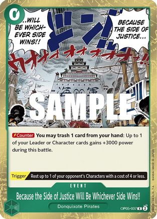 Because the Side of Justice Will Be Whichever Side Wins!! [OP05-037] One Piece - Awakening of the New Era - Single Cards