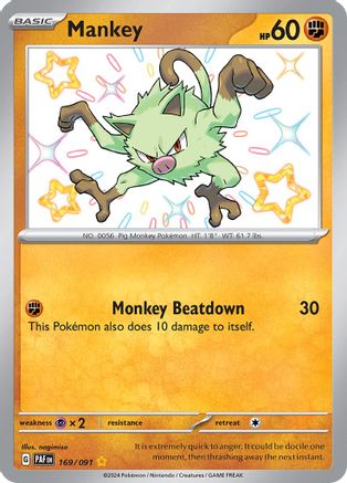 Mankey - [169/091] SV: Paldean Fates Pokemon - Single Cards