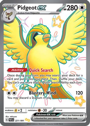 Pidgeot ex [221/091] SV: Paldean Fates Pokemon - Single Cards
