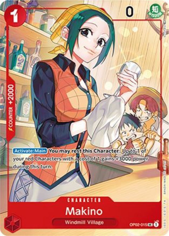 Makino (Japanese 1st Anniversary Set) (OP02-015) - One Piece Promotion Cards - Single Cards