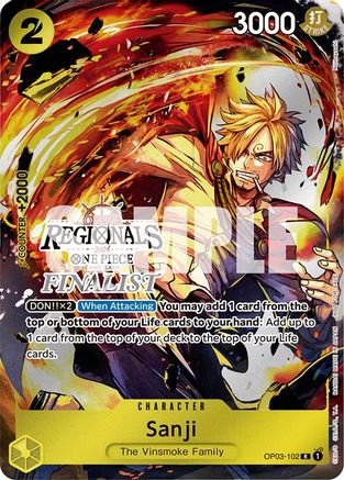 Sanji (Online Regional 2024) [Finalist] (OP03-102) - One Piece Promotion Cards - Single Cards