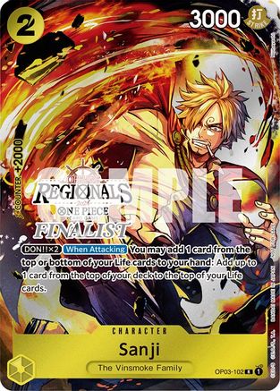 Sanji (Offline Regional 2024) [Finalist] (OP03-102) - One Piece Promotion Cards - Single Cards