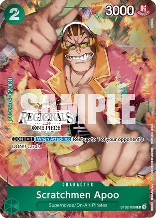 Scratchmen Apoo (Online Regional 2024) [Participant] (ST02-008) - One Piece Promotion Cards - Single Cards