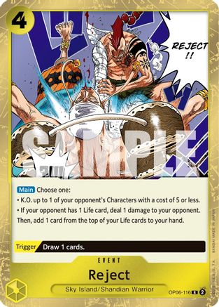 Reject (OP06-116) One Piece - Wings of the Captain - Single Cards