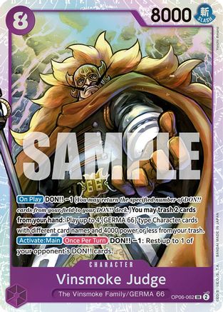 Vinsmoke Judge (OP06-062) One Piece - Wings of the Captain - Single Cards