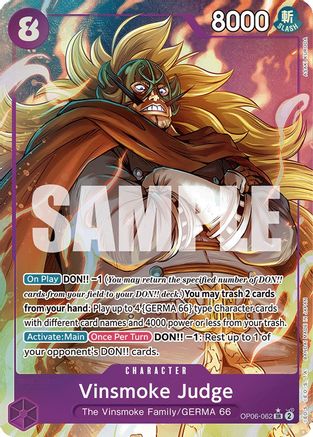 Vinsmoke Judge (Alternate Art) (OP06-062) One Piece - Wings of the Captain - Single Cards