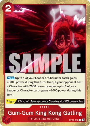 Gum-Gum King Kong Gatling (OP06-018) One Piece - Wings of the Captain - Single Cards