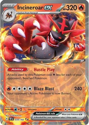 Incineroar ex - 034/162 Pokemon SV05: Temporal Forces - Single Cards