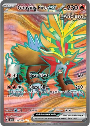 Gouging Fire ex - 188/162 Pokemon SV05: Temporal Forces - Single Cards