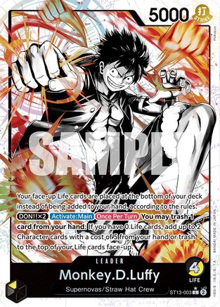 Monkey.D.Luffy (003) (Parallel) (ST13-003) - Ultra Deck: The Three Brothers Foil - Single Cards
