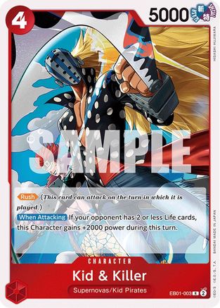 Kid & Killer (EB01-003) One Piece - Memorial Collection - Single Cards