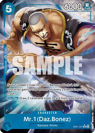 Mr. 1 (Daz.Bonez) (Alternate Art) (EB01-027) One Piece - Memorial Collection - Single Cards