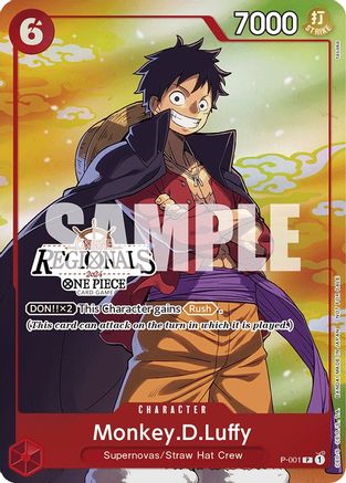 Monkey.D.Luffy (001) (Online Regional 2024 Vol. 2) [Participant] (P-001) - One Piece Promotion Cards - Single Cards
