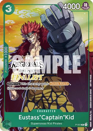 Eustass"Captain"Kid (Offline Regional 2024 Vol. 2) [Finalist] (P-003) - One Piece Promotion Cards - Single Cards