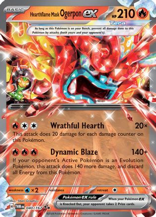 Hearthflame Mask Ogerpon ex (040/167) SV06: Twilight Masquerade Pokemon - Single Cards