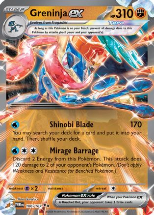 Greninja ex (106/167) SV06: Twilight Masquerade Pokemon - Single Cards