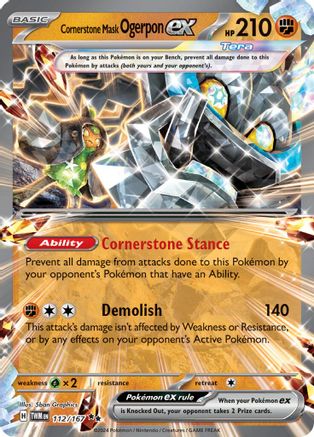 Cornerstone Mask Ogerpon ex (112/167) SV06: Twilight Masquerade Pokemon - Single Cards
