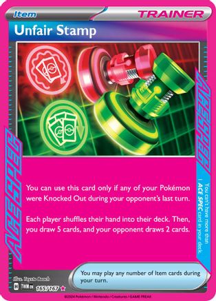 Unfair Stamp (165/167) SV06: Twilight Masquerade Pokemon - Single Cards