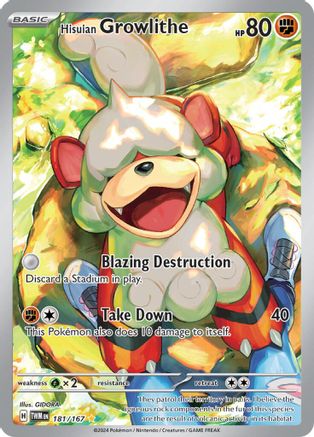 Hisuian Growlithe (181/167) SV06: Twilight Masquerade Pokemon - Single Cards