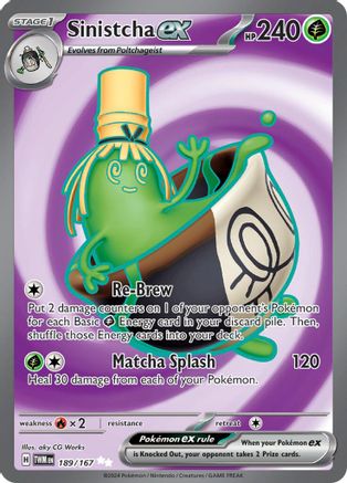 Sinistcha ex (189/167) SV06: Twilight Masquerade Pokemon - Single Cards