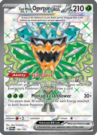 Teal Mask Ogerpon ex (190/167) SV06: Twilight Masquerade Pokemon - Single Cards