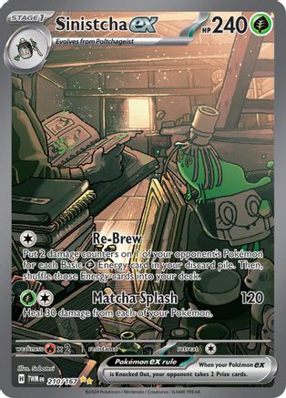 Sinistcha ex (210/167) SV06: Twilight Masquerade Pokemon - Single Cards