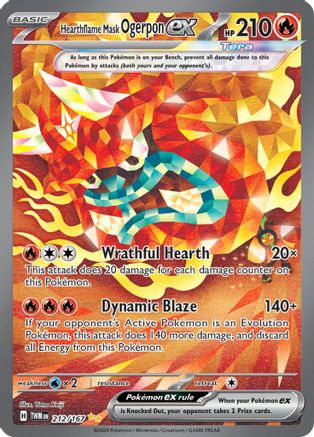 Hearthflame Mask Ogerpon ex (212/167) SV06: Twilight Masquerade Pokemon - Single Cards
