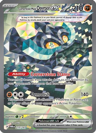 Cornerstone Mask Ogerpon ex (215/167) SV06: Twilight Masquerade Pokemon - Single Cards