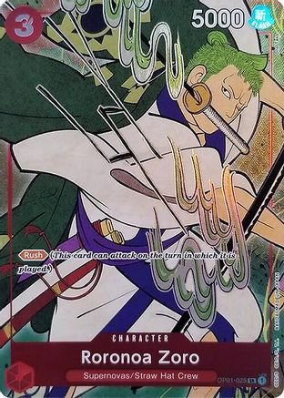 Roronoa Zoro (English Version 1st Anniversary Set) (OP01-025) - One Piece Promotion Cards - Single Cards