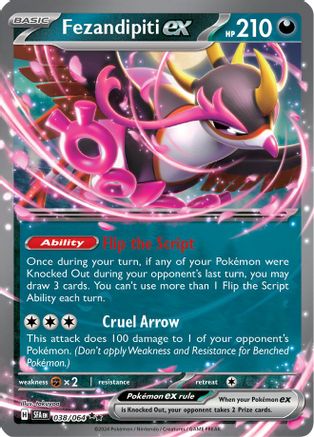 Fezandipiti ex 38 - SV Shrouded Fable Pokemon Holofoil - Single Cards