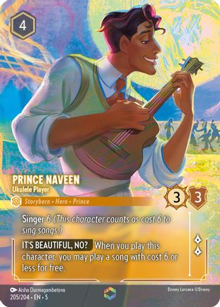 Prince Naveen - Ukulele Player (Enchanted) (205/204) - Shimmering Skies Holofoil - Single Cards
