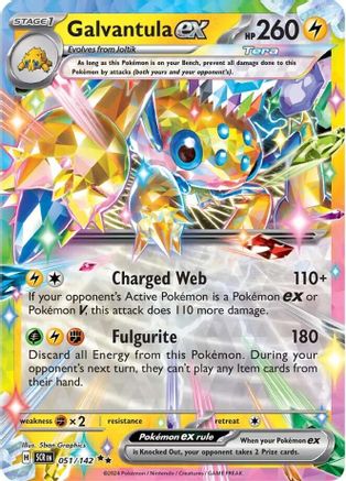 Galvantula ex 51 - Pokemon SV07 Stellar Crown Holofoil - Single Cards