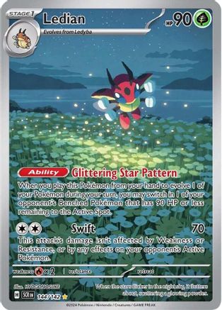 Ledian 144 - Pokemon SV07 Stellar Crown Holofoil - Single Cards