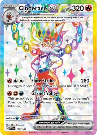 Cinderace ex 157 - Pokemon SV07 Stellar Crown Holofoil - Single Cards