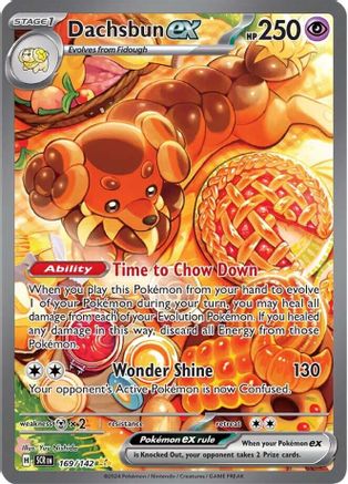 Dachsbun ex 169 - Pokemon SV07 Stellar Crown Holofoil - Single Cards