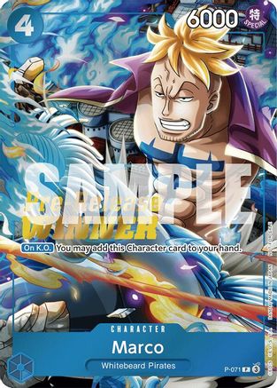 Marco (Two Legends Pre-Release Winner) (P-071) - One Piece Promotion Cards - Single Cards