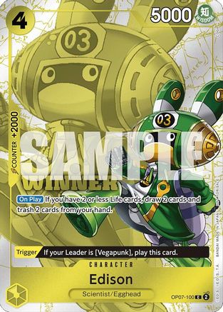 Edison (Winner Pack 2024 Oct.-Dec.) (OP07-100) - One Piece Promotion Cards - Single Cards