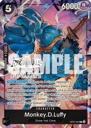Monkey.D.Luffy (091) (Offline Regional 2024 Vol. 3) [Finalist] (OP07-091) - One Piece Promotion Cards - Single Cards