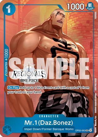 Mr.1 (Daz.Bonez) (Online Regional 2024 Vol. 3) (OP02-063) - One Piece Promotion Cards - Single Cards