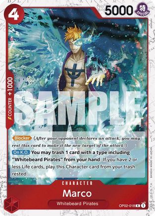 Marco (Jolly Roger Foil) (OP02-018) - Premium Booster -The Best- Foil - Single Cards